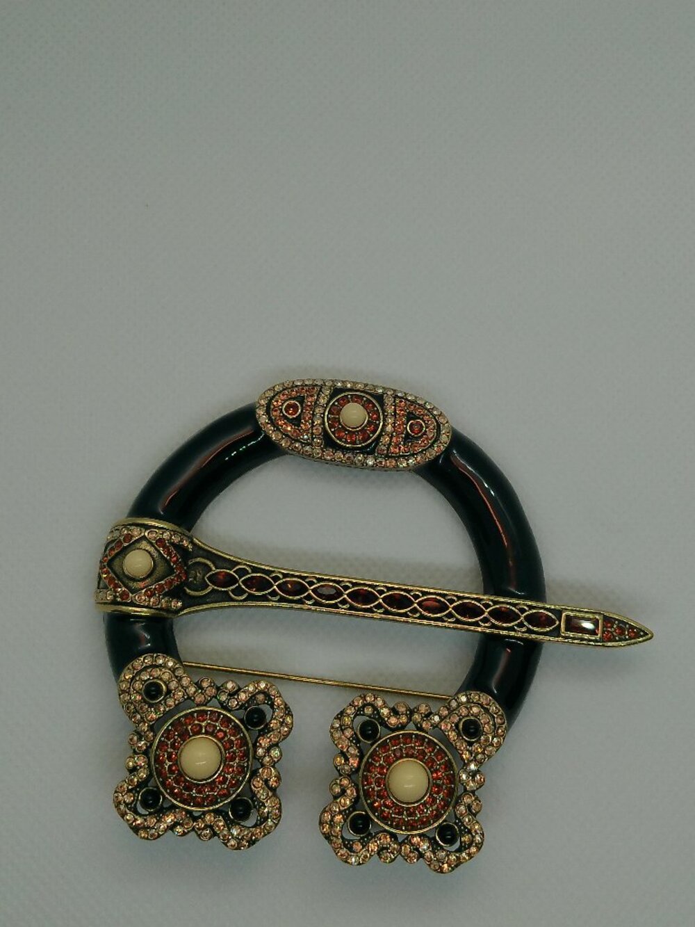 Brooch HEIDI DAUS "Penannular Cloak Brooch" Crystal & Enamel Brooch